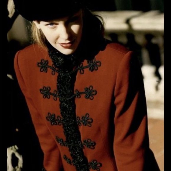 Vintage Women’s Ralph Lauren 90s Runway Jacket Wool Fur Military Officer Coat 8 - Picture 2 of 14